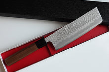 Charger l&#39;image dans la galerie, CH020 - Couteau Japonais Wa-Nakiri martellé Zenpou  - Lame de 16.5cm en acier Aogami Super